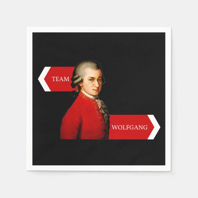 Servilleta De Papel Equipo Wolfgang. Fanático de Wolfgang Amadeus Moza (Anverso)