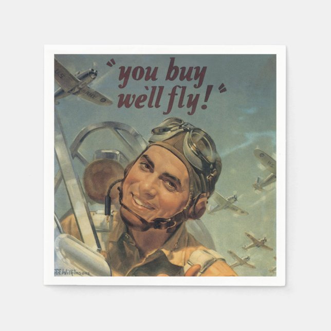 Servilleta De Papel Era de la Segunda Guerra Mundial (Anverso)