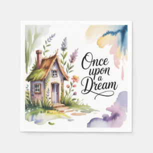 Servilleta De Papel "Érase una vez un sueño" Cottage de cuento ilustra