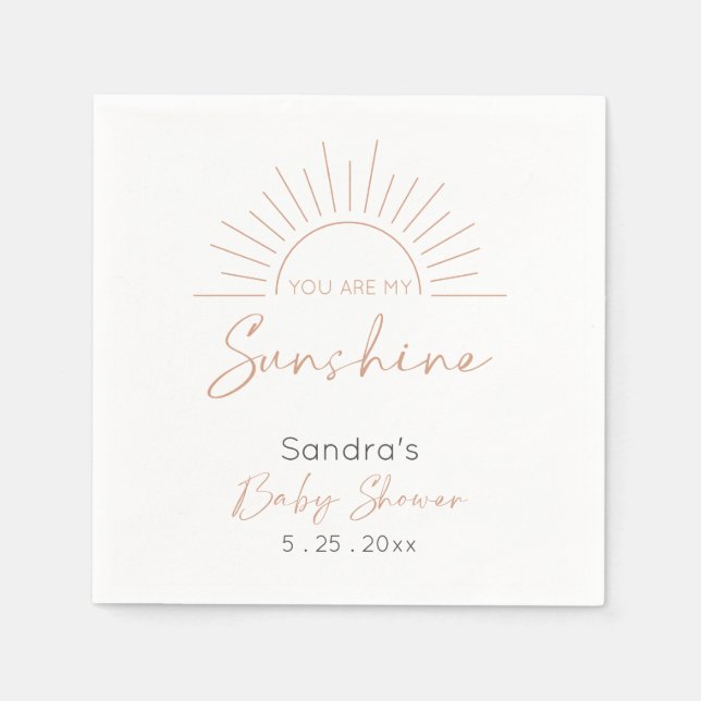 Servilleta De Papel Eres Mi Baby Shower Moderno Sunshine Boho (Anverso)