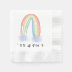 Servilleta De Papel Eres mi sol acuarela pintada arcoíris