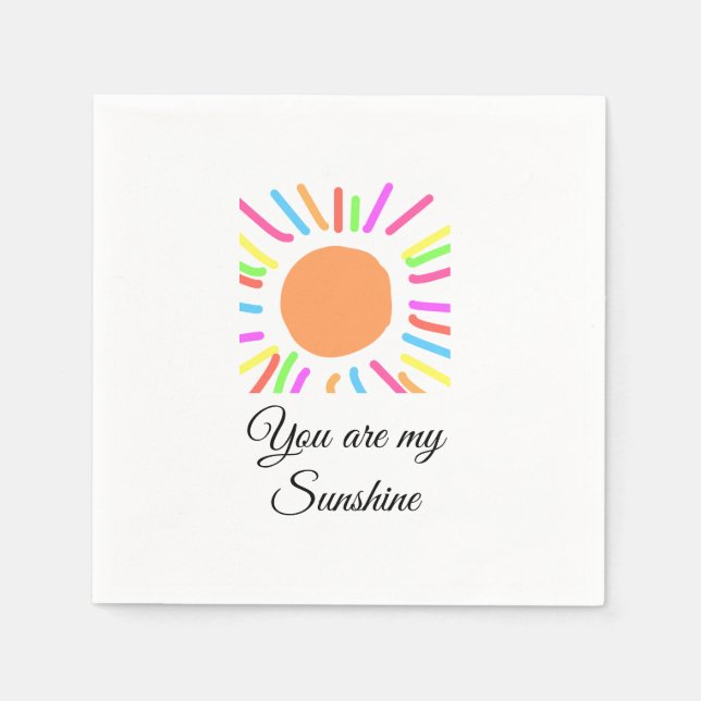 Servilleta De Papel eres mi sol naranjas amarillos rayos solares añadi (Anverso)