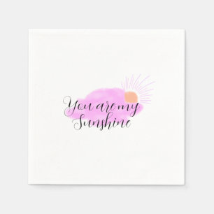 Servilleta De Papel eres mi sol resplandor rosa púrpura nubes