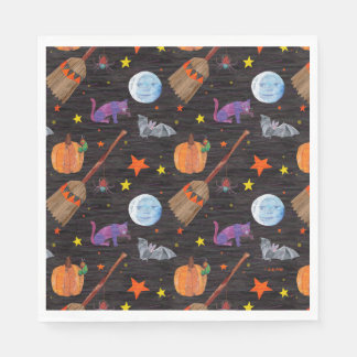Servilleta De Papel Eric Carle | Patrón de Halloween negro de oruga