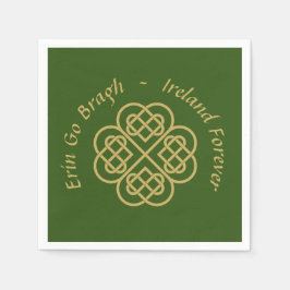 Servilleta De Papel Erin Go Bragh Gold Celtic Shamrock