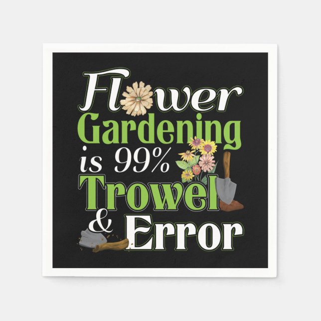 Servilleta De Papel Error de Trowl de jardinería de flores - Gardener  (Anverso)