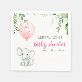 Servilleta De Papel ¡Es chica! Bebé de elefante lindo con globo