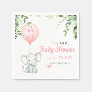 Servilleta De Papel ¡Es chica! Bebé de elefante lindo con globo