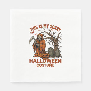 Servilleta De Papel Es Disfraz de Halloween Espantoso Naranja Reaper P