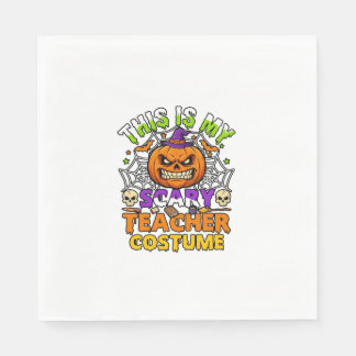 Servilleta De Papel Es Disfraz De Maestro Espantoso Haloween Bruja Cal