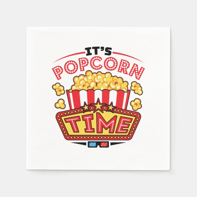 Servilleta De Papel Es el amante del cine de Popcorn Time (Anverso)