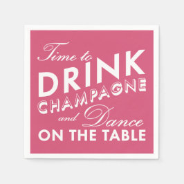 Servilleta De Papel Es hora de beber champagne rosado