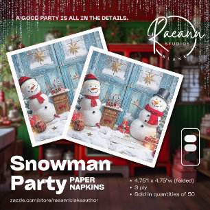 Servilleta De Papel Es Hora de Fiesta del Muñeco de Nieve Servilletas 