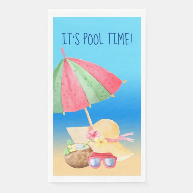 Servilleta De Papel Es hora de la piscina (Anverso)