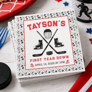 Servilleta De Papel Es hora del partido de hockey Cumpleaños 1