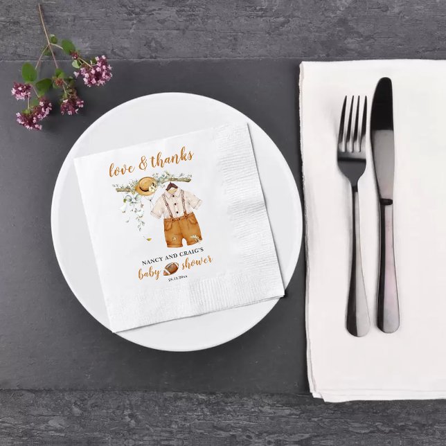 Servilleta De Papel Es la acuarela del fútbol de un niño Boho Baby Sho (Subido por el creador)