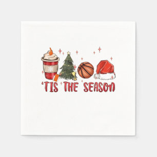 Servilleta De Papel Es la Temporada Xmas Navidad Baloncesto 