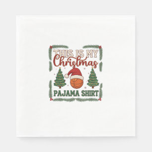 Servilleta De Papel Es Navidad Pijama Baloncesto Santa Sombrero Árbole