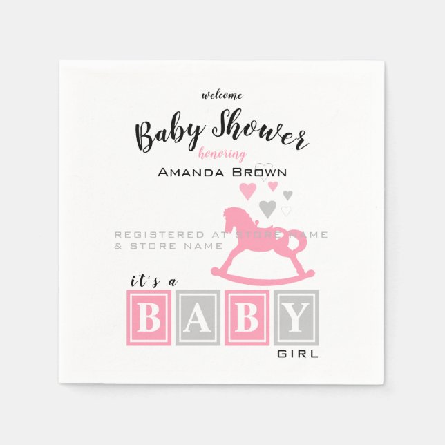 Servilleta De Papel Es un Baby Shower Chica (Anverso)