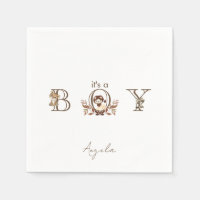 Es un Baby Shower de animales de Boy Woodland