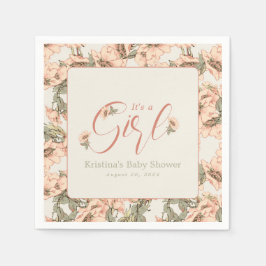 Servilleta De Papel Es un botánico rosado Chica Rosas salvajes