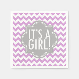 Servilleta De Papel Es un Chevron de Lavender Chica y gris