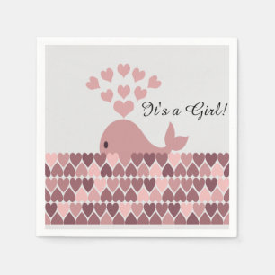 Servilleta De Papel ¡Es un Chica! Ballena rosada