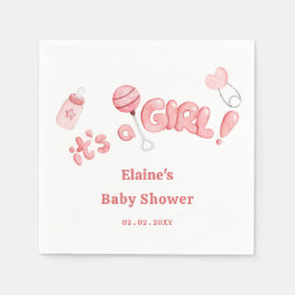 Servilleta De Papel Es un Chica bebé cosas Chica rosado Baby Shower