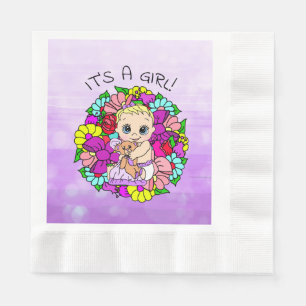 Servilleta De Papel Es un Chica, Chica morado, caucásico