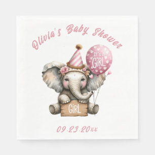 Servilleta De Papel Es un Chica elefante rosa Baby Shower