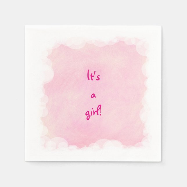 Servilleta De Papel Es un chica rosa mezcla nubes blancas burbuja serv (Anverso)