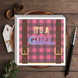 Servilleta De Papel Es un chica Rústico Lumberjack Flannel Baby Shower