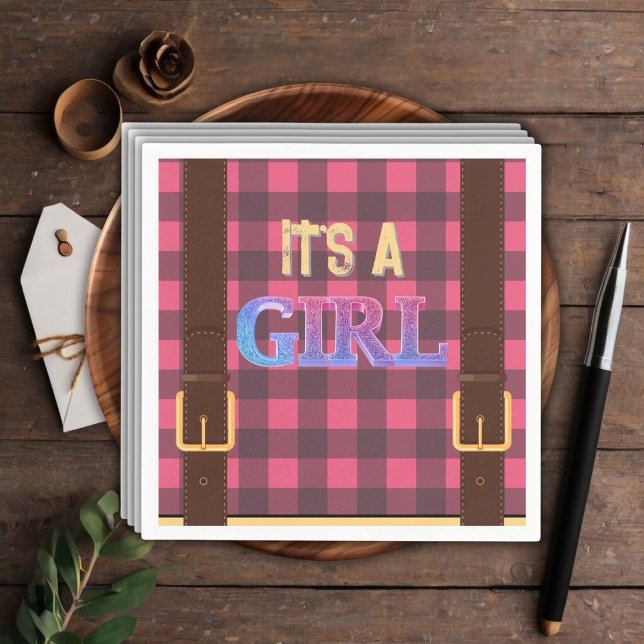 Servilleta De Papel Es un chica Rústico Lumberjack Flannel Baby Shower (Subido por el creador)