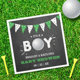 Servilleta De Papel ¡Es un chico! Baby Shower con temas de golf