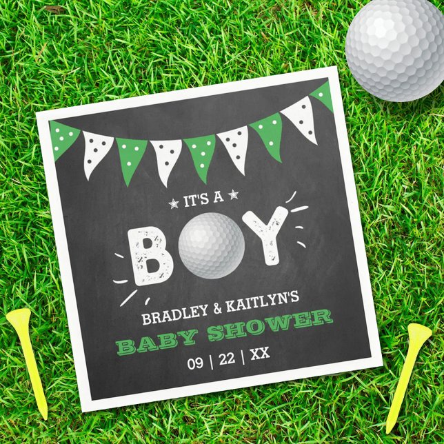 Servilleta De Papel ¡Es un chico! Baby Shower con temas de golf (Subido por el creador)