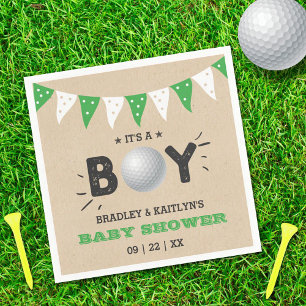 Servilleta De Papel ¡Es un chico! Baby Shower con temas de golf