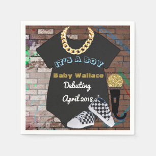 Servilleta De Papel Es un CHICO con el salto de cadera, Baby Shower Na