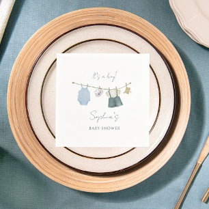 Servilleta De Papel Es un chico ropa simple color de agua Baby Shower