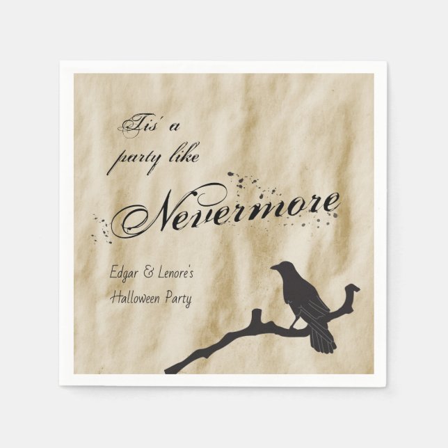 Servilleta De Papel Es un Fiesta como Nevermore Raven Halloween (Anverso)