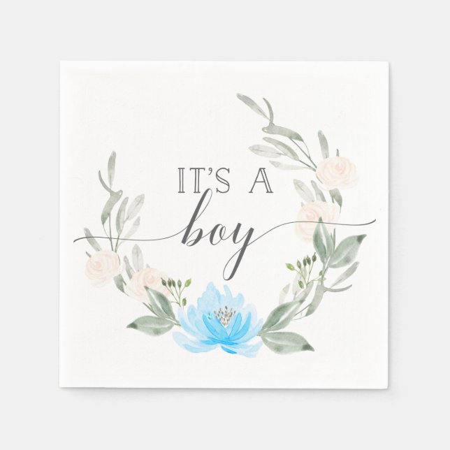 Servilleta De Papel Es un niño Cocktail Napkins Pastel Blue (Anverso)