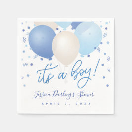 Servilleta De Papel Es un niño globo azul Baby Shower