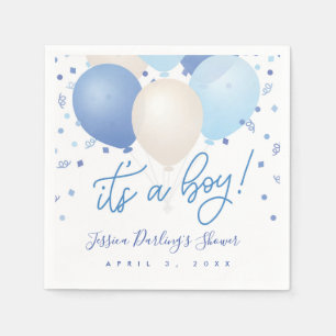 Servilleta De Papel Es un niño globo azul Baby Shower