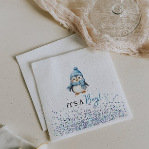 Servilleta De Papel Es un Niño Pingüino Invierno Baby Shower