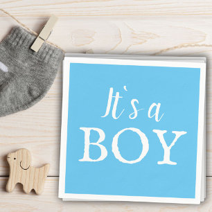 Servilleta De Papel Es un niño tipografía azul niño niño niño Baby Sho