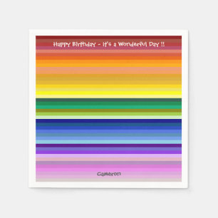 Servilleta De Papel Es un patrón de rayas multicolor, Fiesta arcoiris