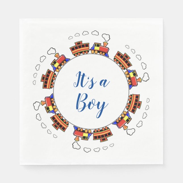 Servilleta De Papel Es un tren de juguetes (Anverso)