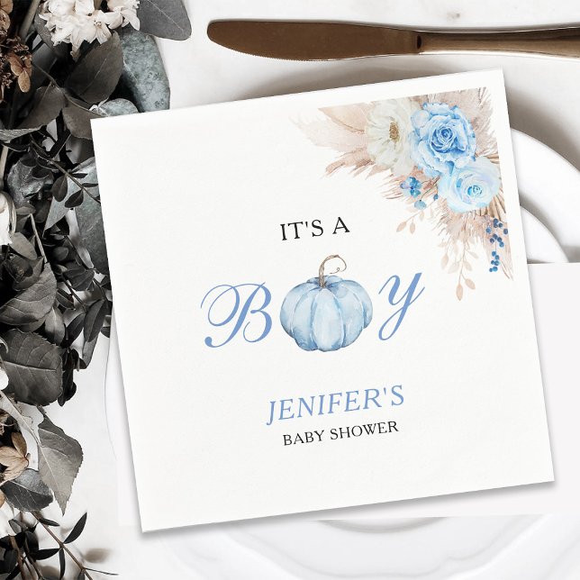 Servilleta De Papel Es una calabaza de Baby Shower para chicos (Subido por el creador)