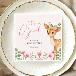 Servilleta De Papel Es una Chica dulce ducha de venado de Woodland