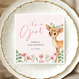 Servilleta De Papel Es una Chica dulce ducha de venado de Woodland
