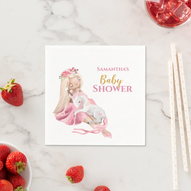 Servilleta De Papel Es una Chica hermosa Ballerina Baby Shower (In situ)